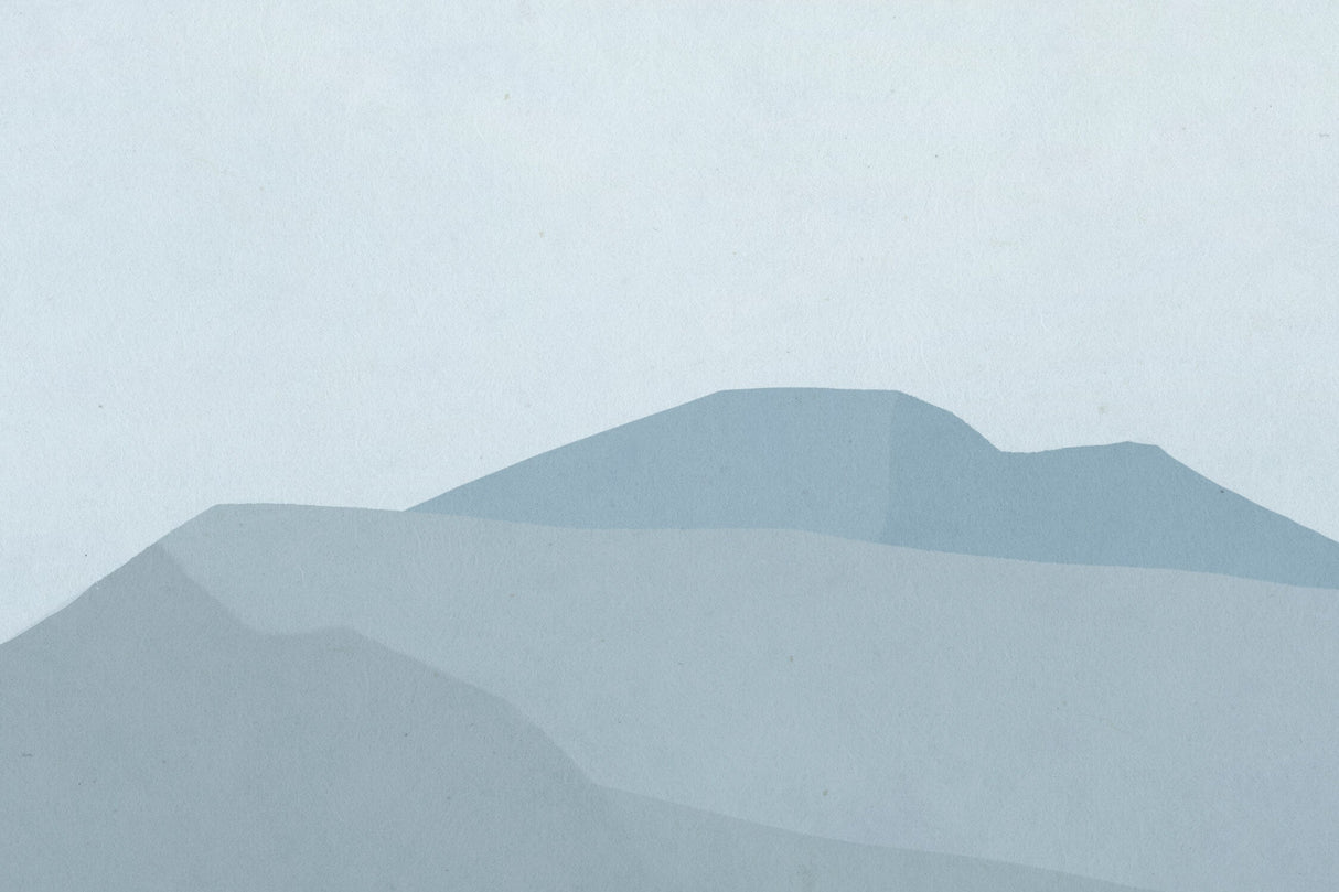 Clean design file showing mountain silhouettes against soft blue gradient background