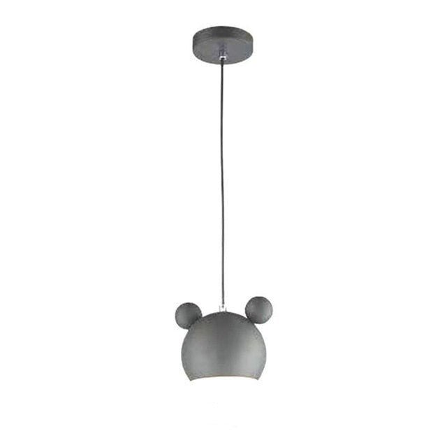 Kids Pendant Light  Mouse Shape Design in Gray Metal - Product detail 9