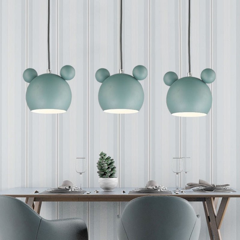 Kids Pendant Light  Mouse Shape Design in Gray Metal - Product detail 6