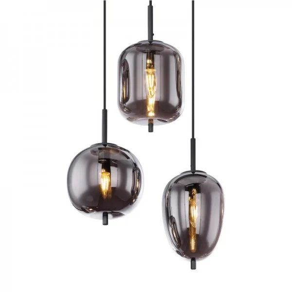 Modern Pendant Light Smoke Glass Multi Globe Design - Product detail 10