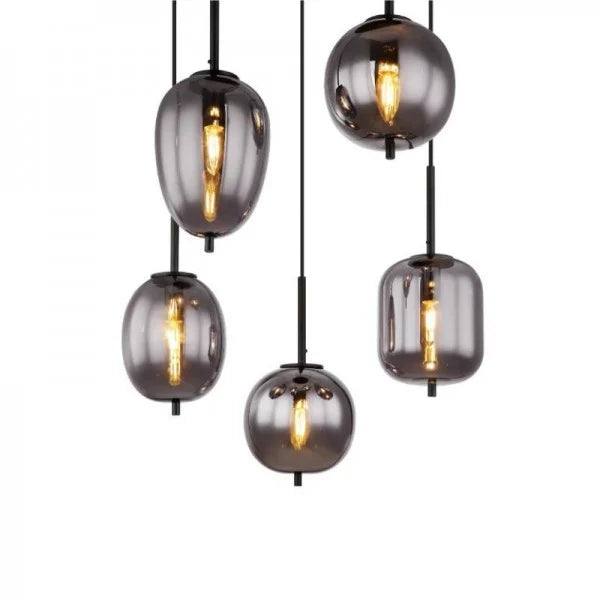 Modern Pendant Light Smoke Glass Multi Globe Design - Product detail 19