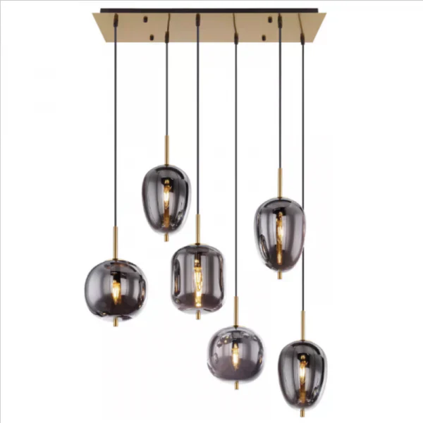 Modern Pendant Light Smoke Glass Multi Globe Design - Product detail 25