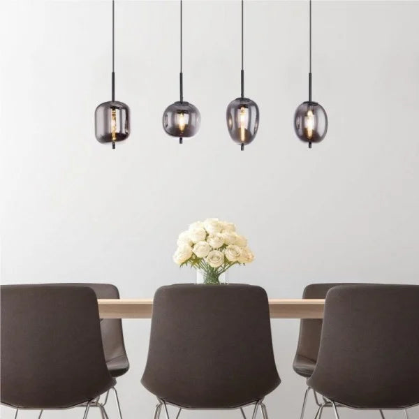 Modern Pendant Light Smoke Glass Multi Globe Design - Product detail 6