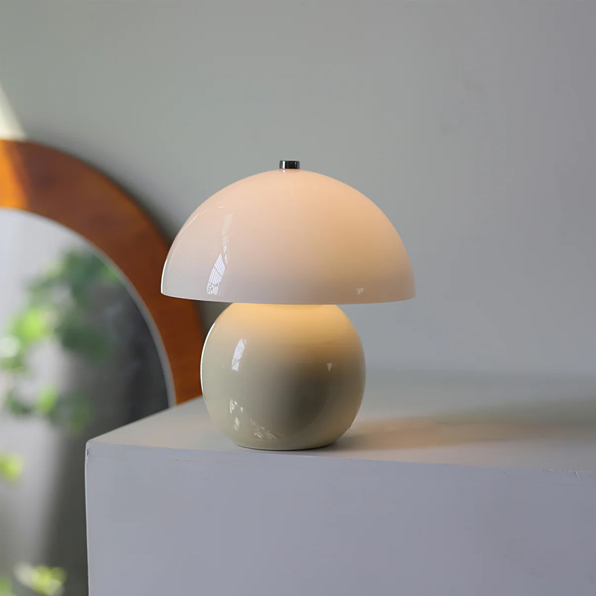 Retro Mushroom Table Lamp Ceramic Orange Dome Design - Product detail 10