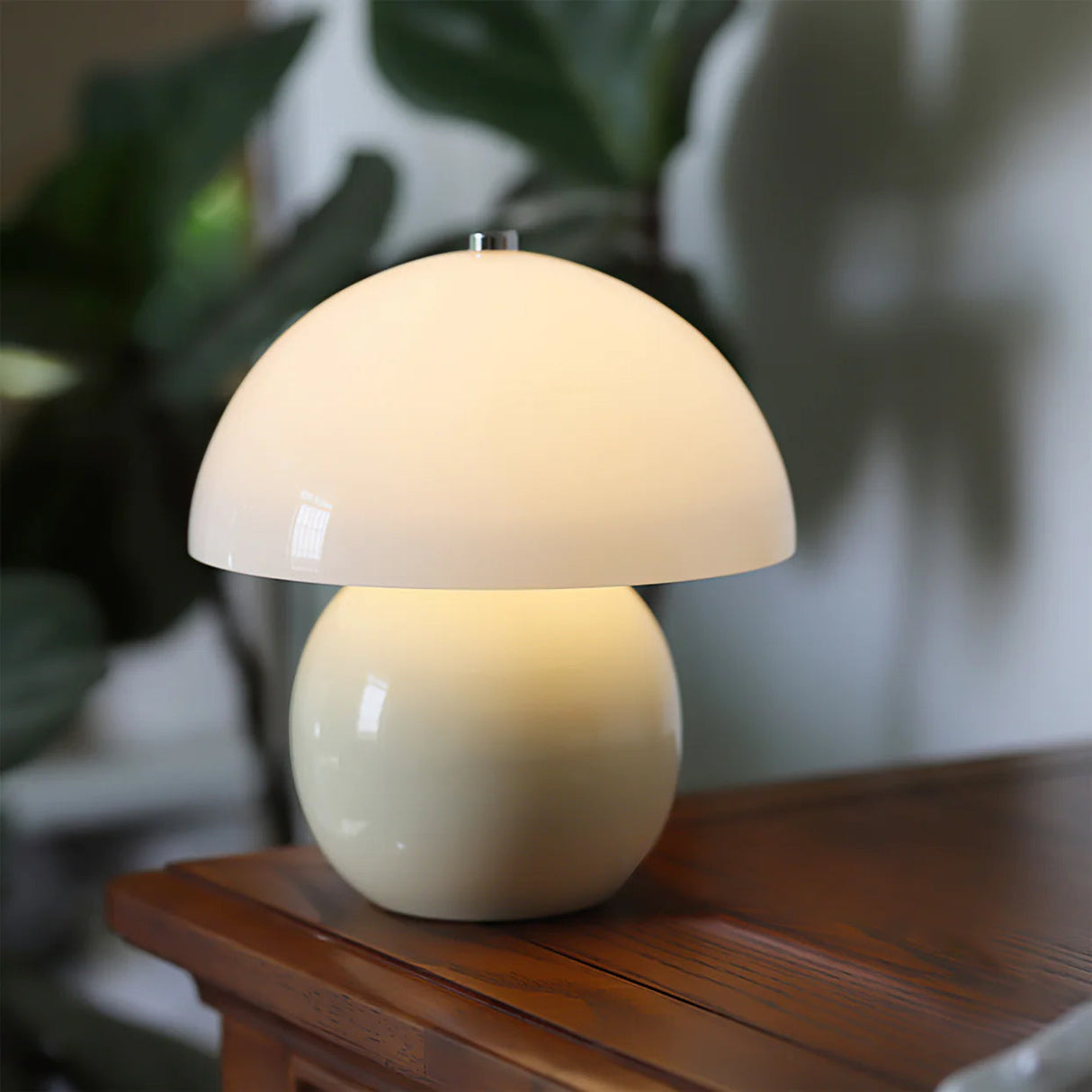 Retro Mushroom Table Lamp Ceramic Orange Dome Design - Product detail 5