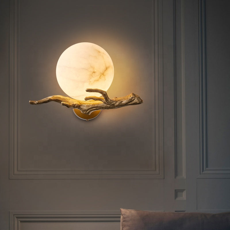 Modern Marble Wall Light Brass Branch Design - Product detail 8