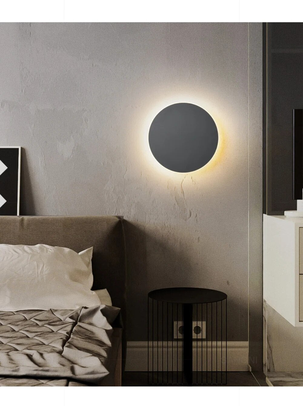 Modern LED Wall Light Circular Backlit Design - Product detail 10