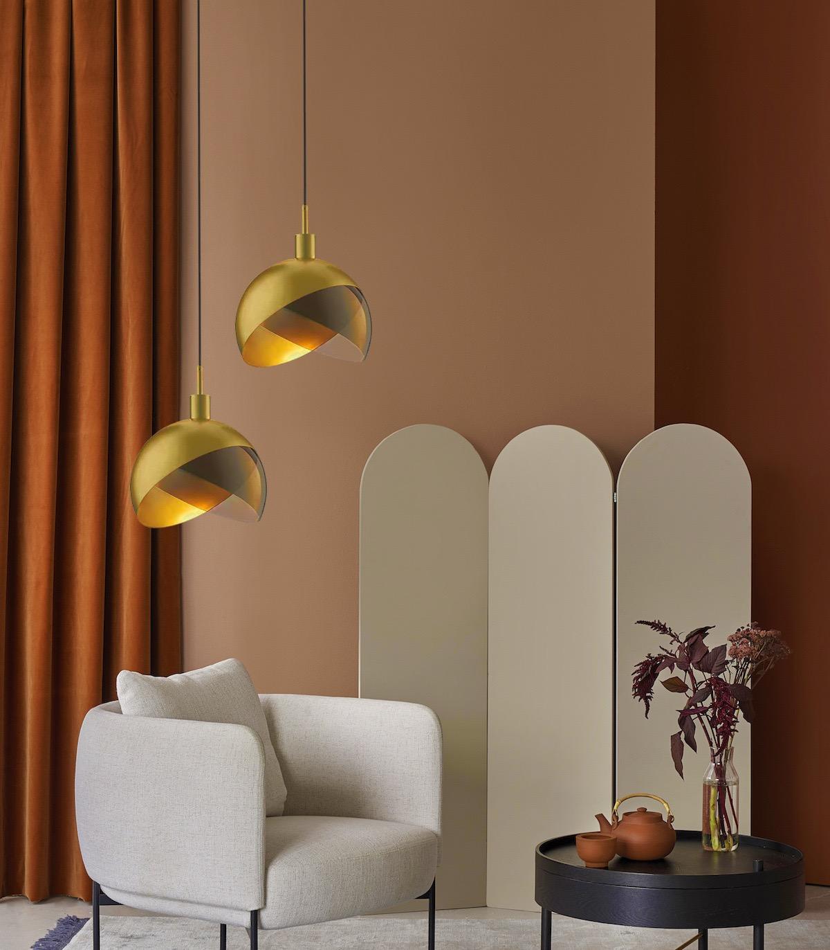 Modern Gold Pendant Light Smoke Glass Sphere Design - Product detail 7