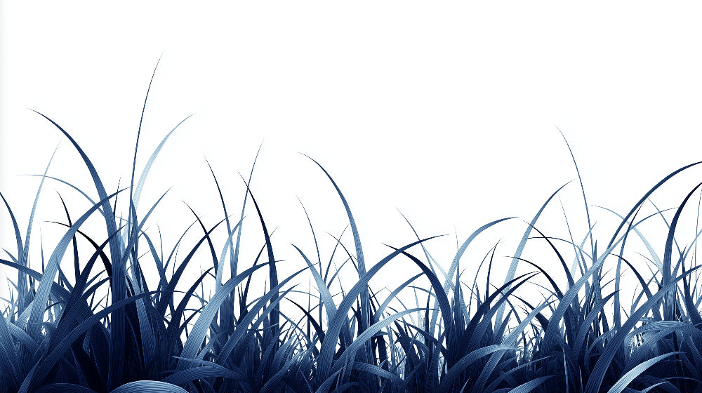 Blue Grass Botanical Wallpaper design file showing detailed grass pattern on white background