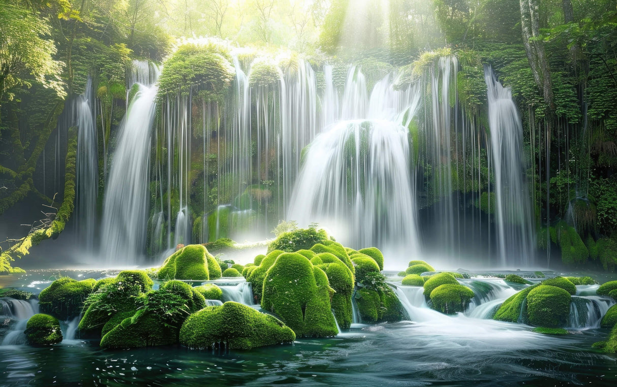Waterfall Paradise design file showing detailed moss and water pattern
