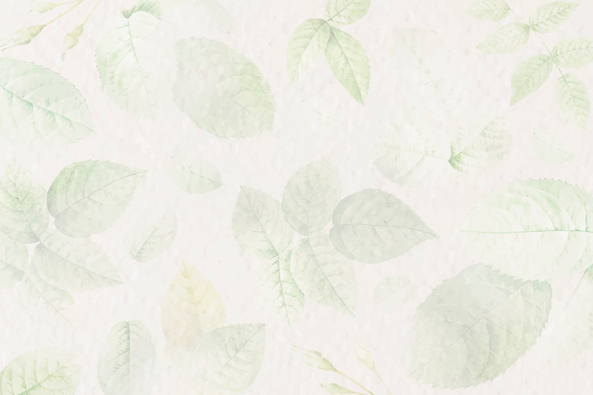 Design file showing detailed soft green leaves pattern on white background