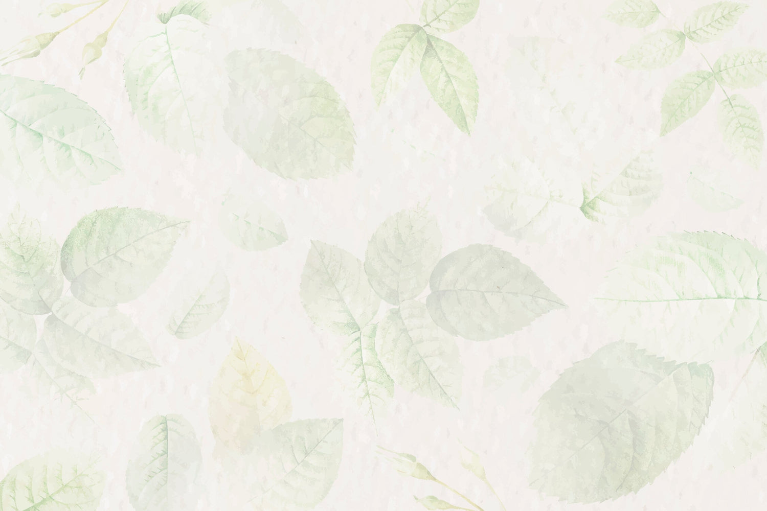 Design file showing detailed soft green leaves pattern on white background