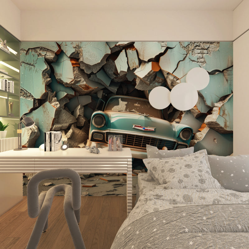Maritime wall mural transforming a contemporary dining room