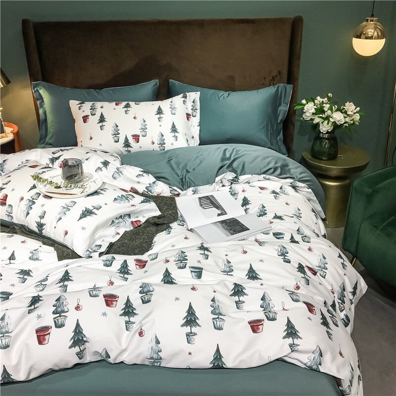 Holiday Cotton Duvet Set  Egyptian Cotton Christmas Tree Pattern - Product detail 5