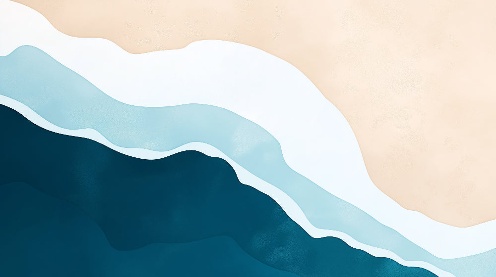 Abstract ocean waves wallpaper design file showing fluid movement pattern in sophisticated coastal colors
