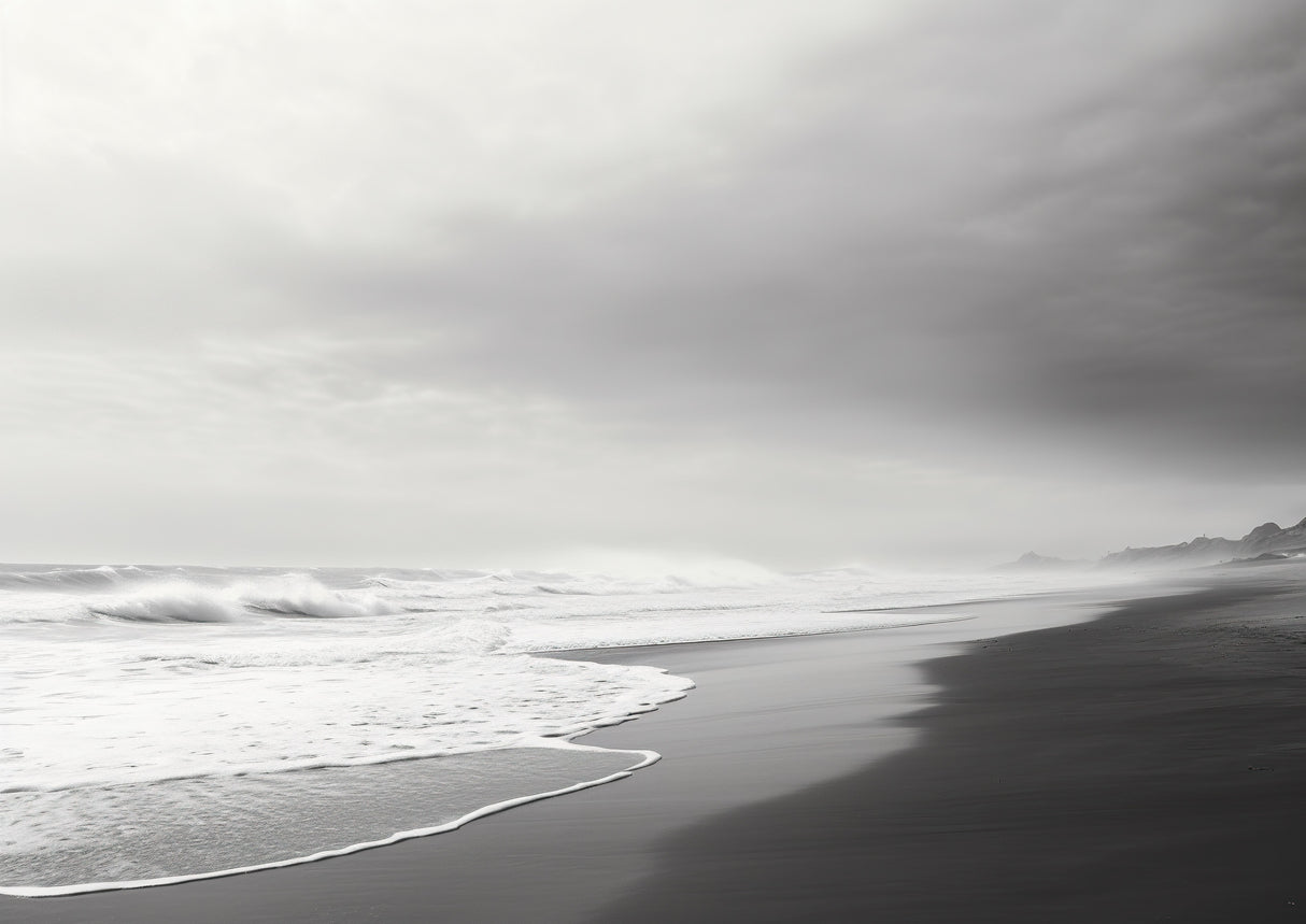 Black and white beach waves design file showing detailed wave patterns and textures