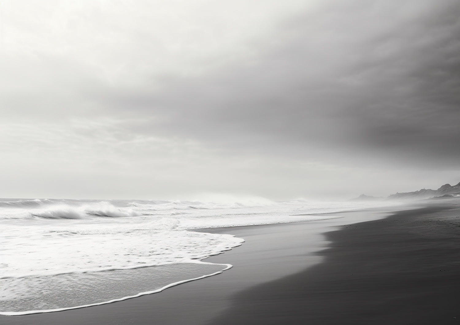 Black and white beach waves design file showing detailed wave patterns and textures