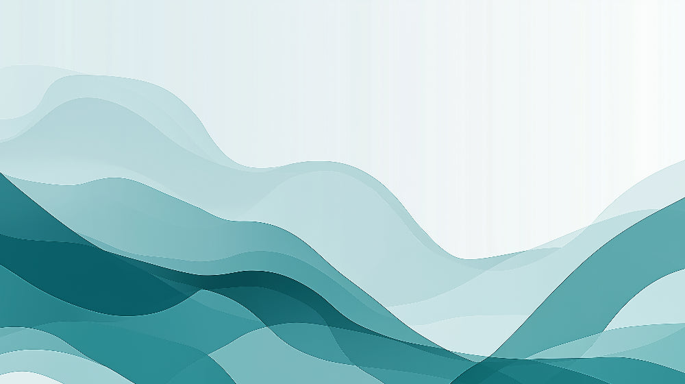 Ocean wave wallpaper design file showing fluid teal abstract pattern with gentle curves and gradients