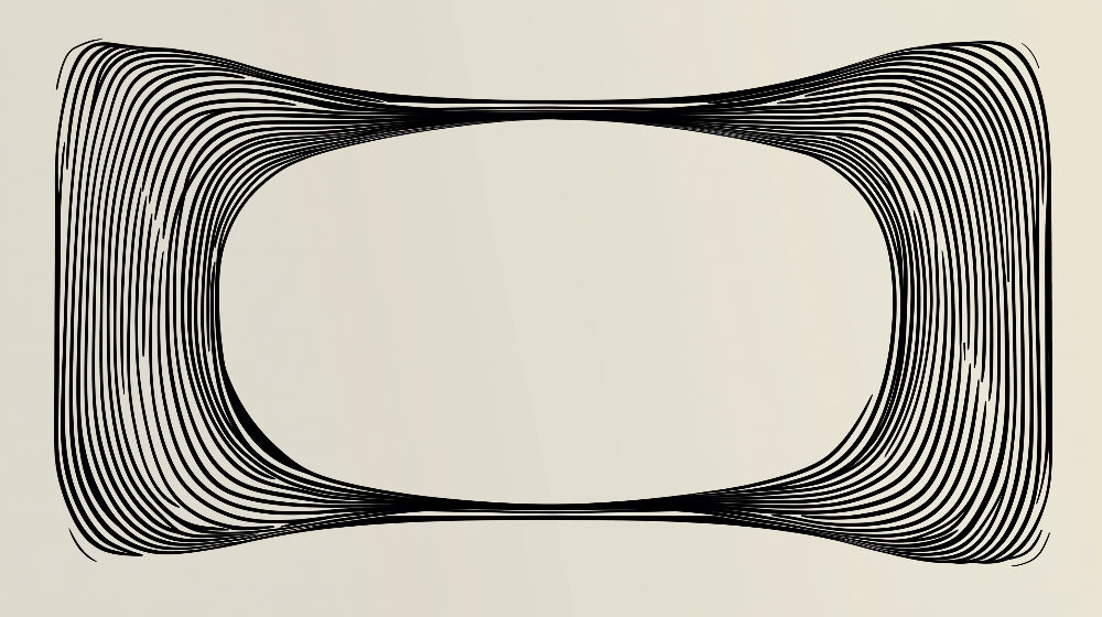 Black curved lines design file showing the flowing pattern of this optical illusion wallpaper