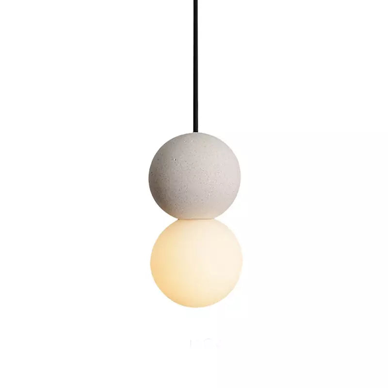 Minimalist Pendant Light Volcanic Rock Glass Sphere Design - Product detail 14
