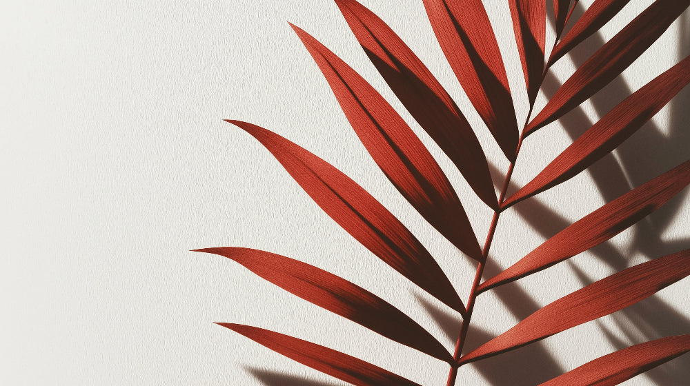 Terracotta palm leaf design file showing detailed botanical pattern and natural textures