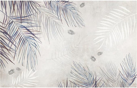 Watercolor palm leaves design file showing intricate grey and blue pattern details