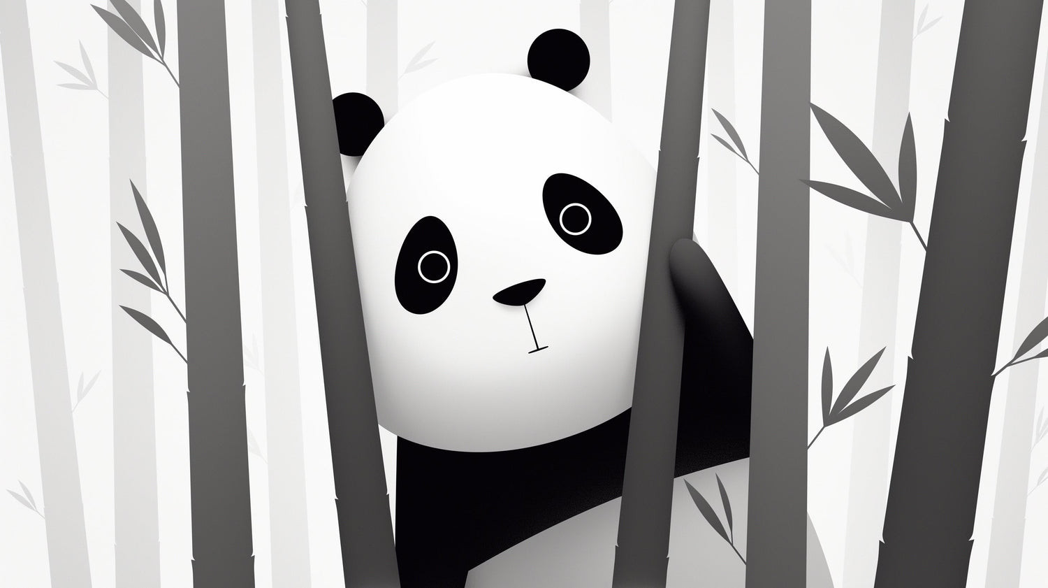 Panda wallpaper design file showing detailed bamboo forest pattern with gentle giant panda face