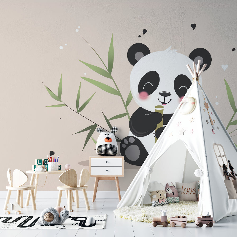 Panda wall design adding personality to a baby's room