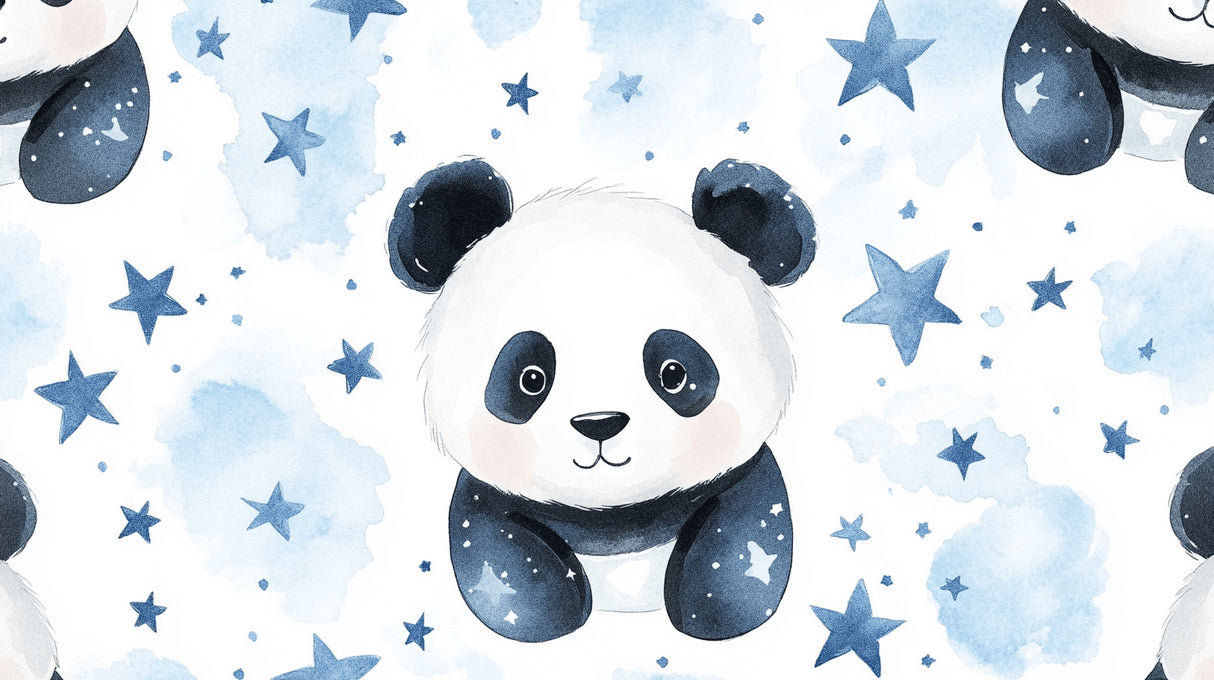 Panda and starry night design file showing intricate pattern details and rich blue tones