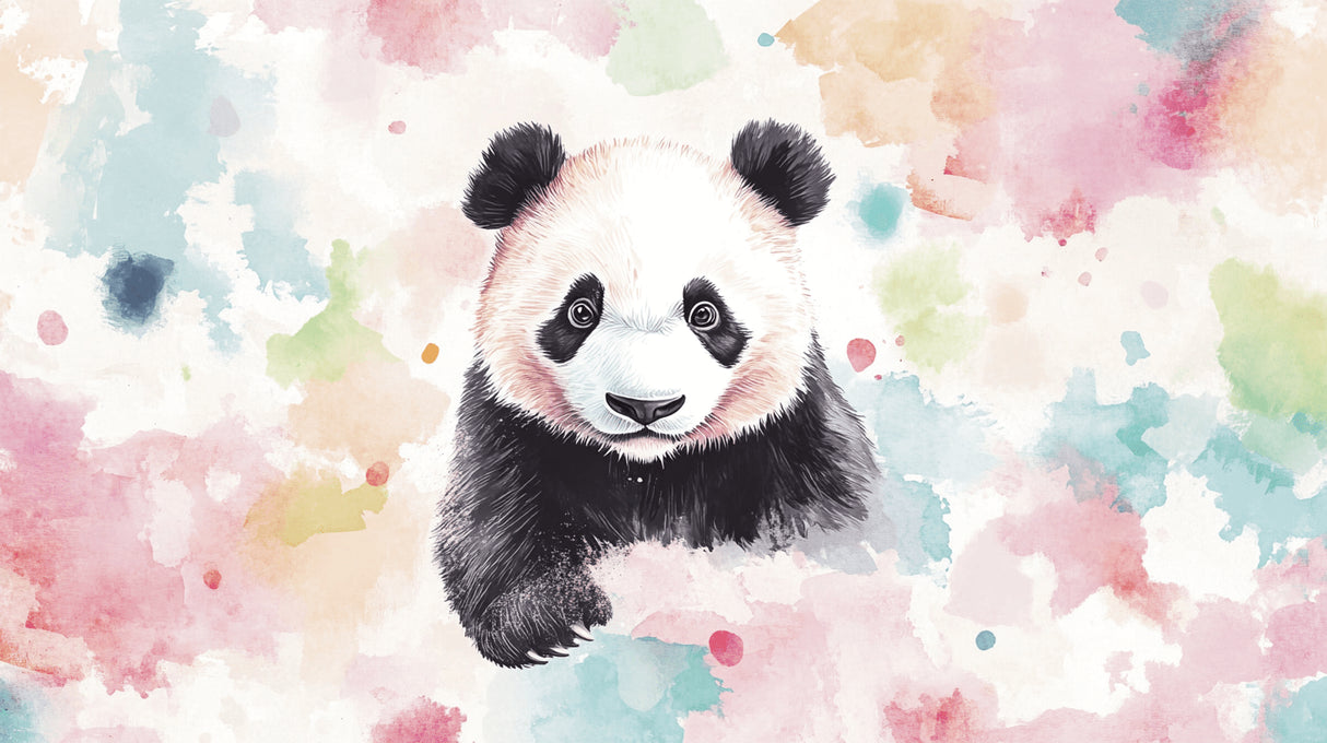 Watercolor Panda design file showing detailed pastel pattern and artistic brushstrokes