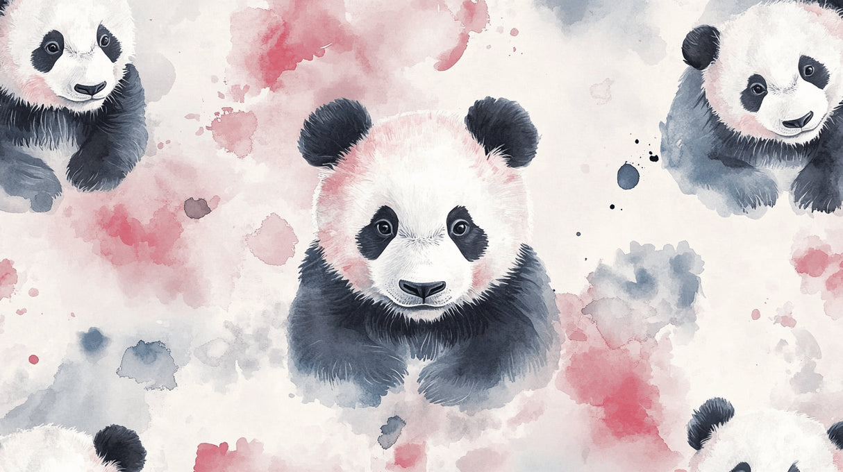 Watercolor panda design file showing detailed pink and grey pattern
