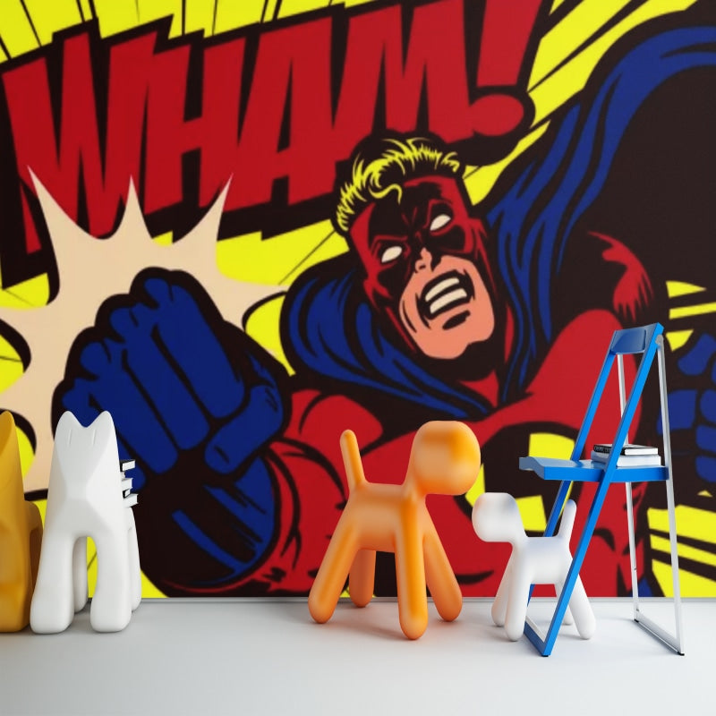 Comic Mural Wallpaper | Pop Art Superhero Design
