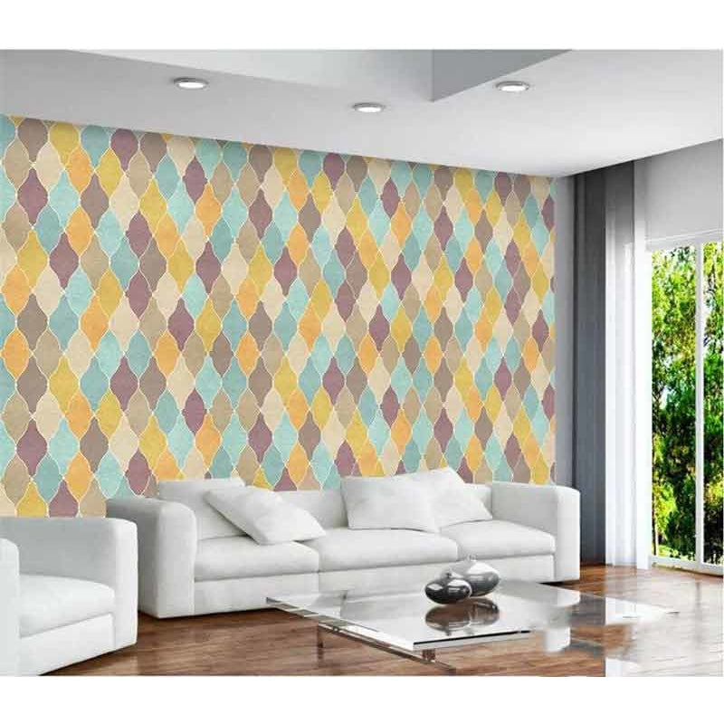 Geometric Mural Wallpaper | Pastel Diamond Pattern