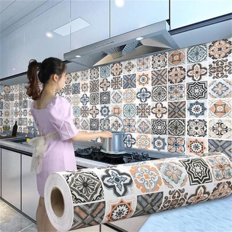 Geometric Mural Wallpaper | Vintage Mediterranean Tiles Pattern