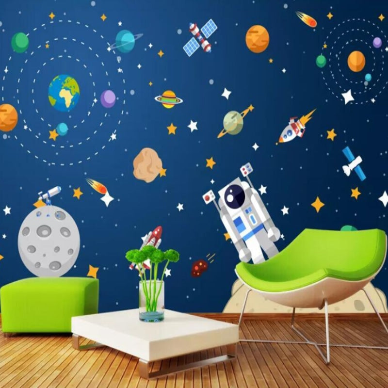 Space Mural Wallpaper | Astronaut and Planets Adventure