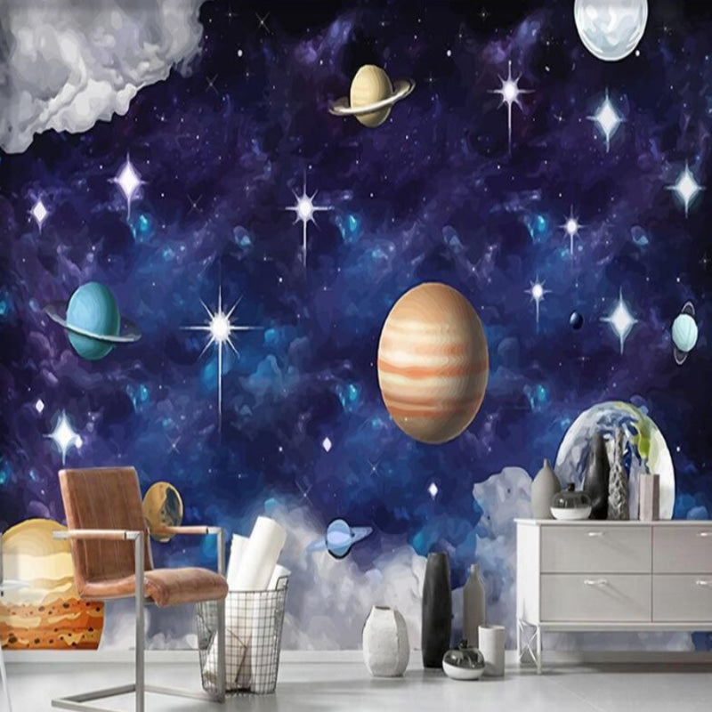 Space Mural Wallpaper | Celestial Galaxy With Planets