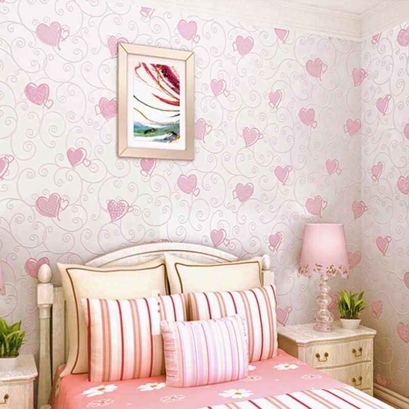Heart Mural Wallpaper | Pink Swirls Pattern
