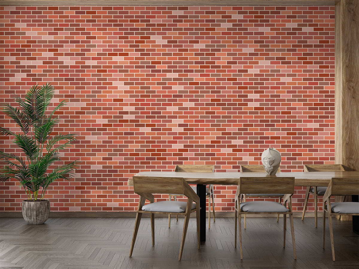 Brick Mural Wallpaper | Modern Red and White Pattern