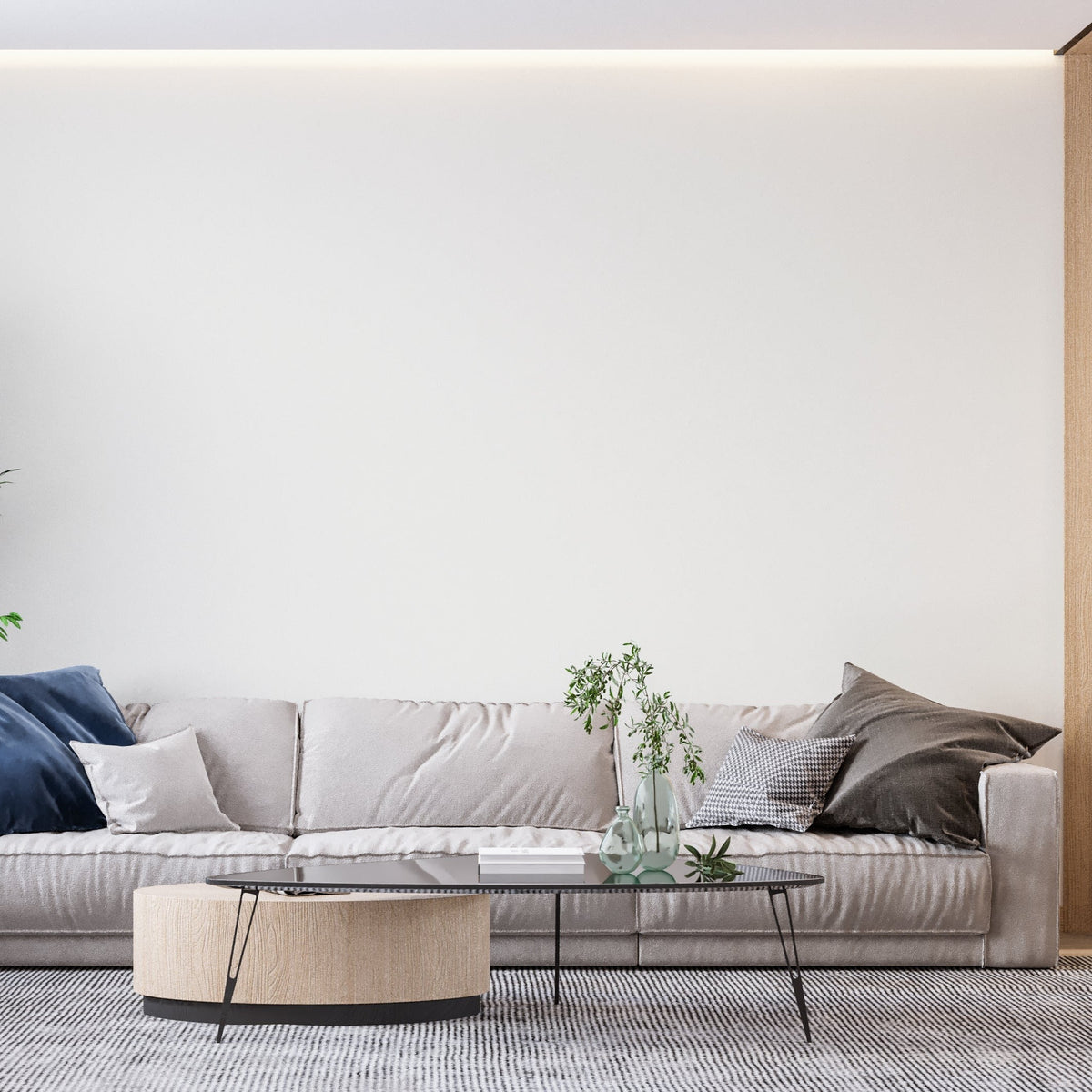Minimal Mural Wallpaper | Pure White Canvas Design