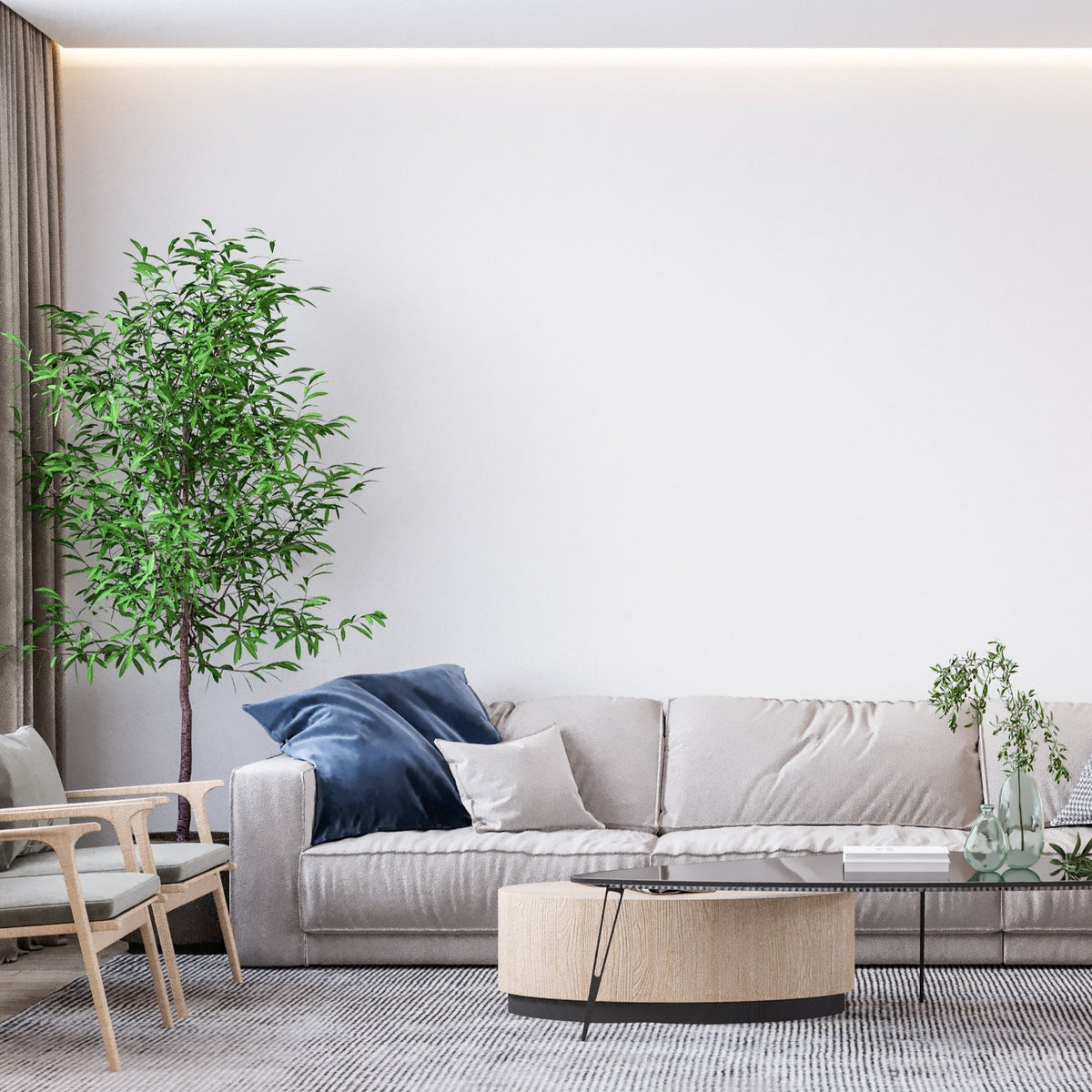 Minimalist Mural Wallpaper | Pure White Design