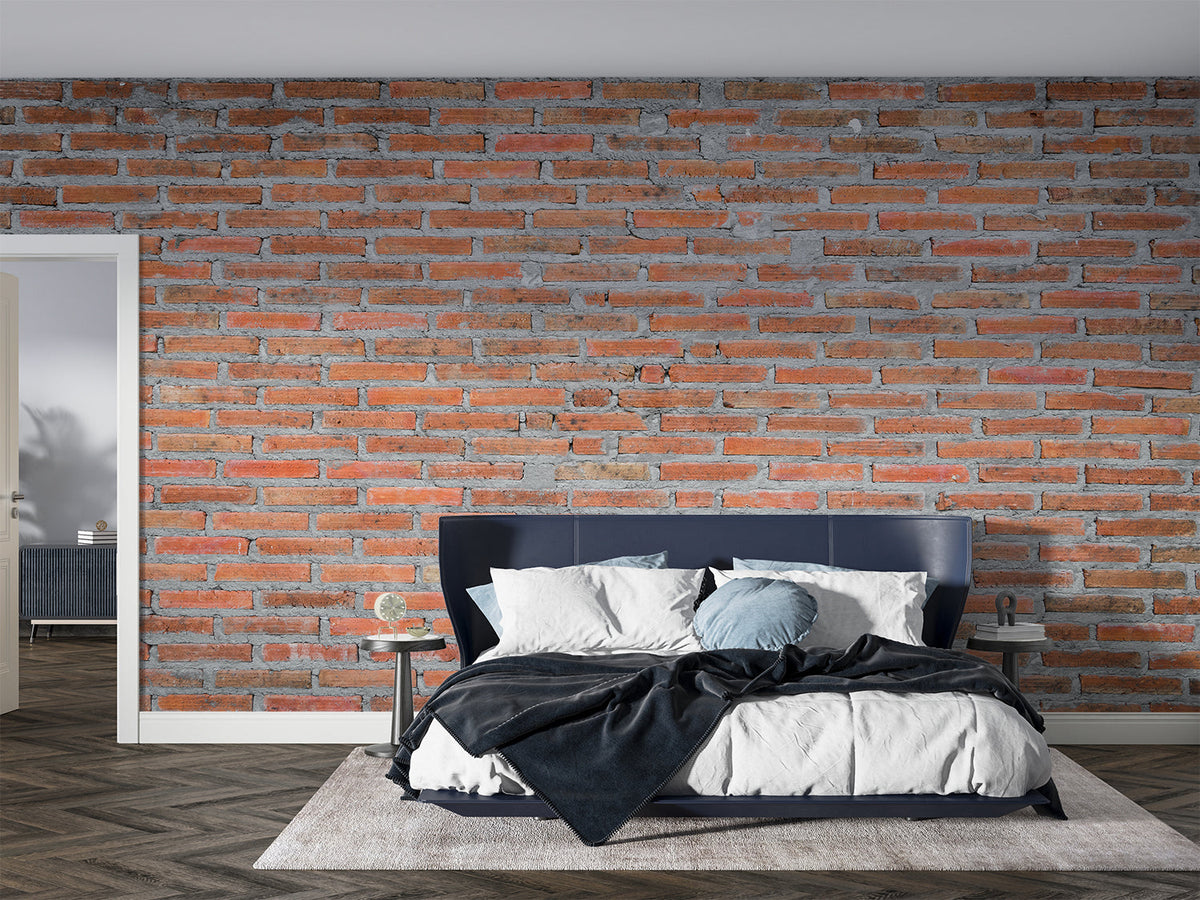 Brick Mural Wallpaper | Industrial Terracotta Design