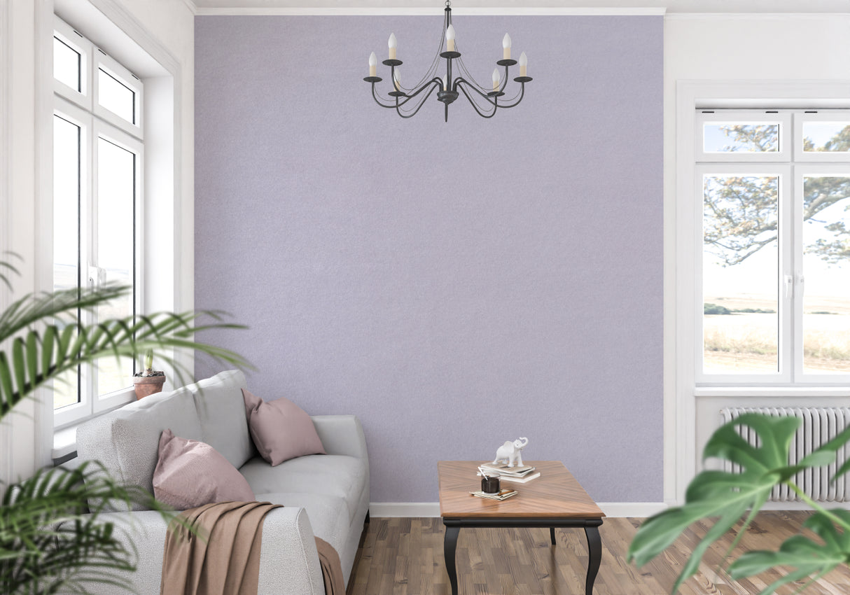 Contemporary home office featuring pastel mauve wall covering