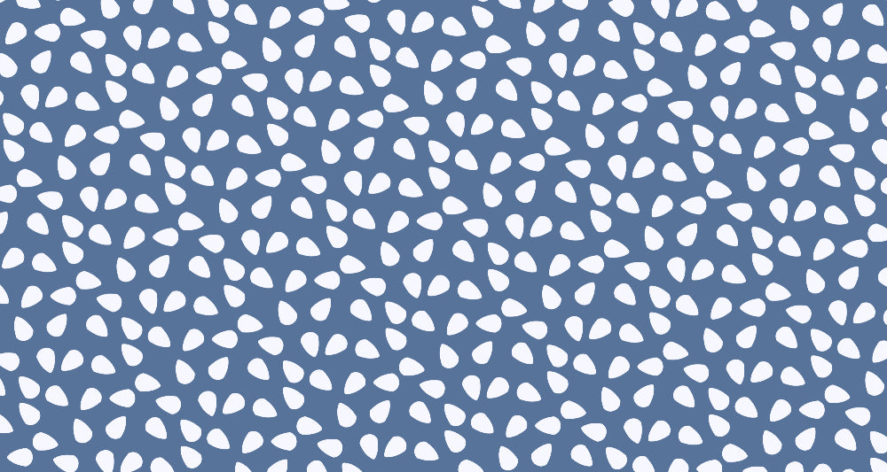 Abstract white drops on blue pattern wallpaper design file showing flowing pattern detail