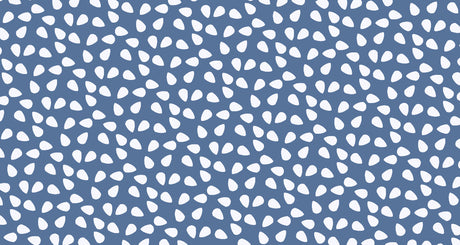 Abstract white drops on blue pattern wallpaper design file showing flowing pattern detail