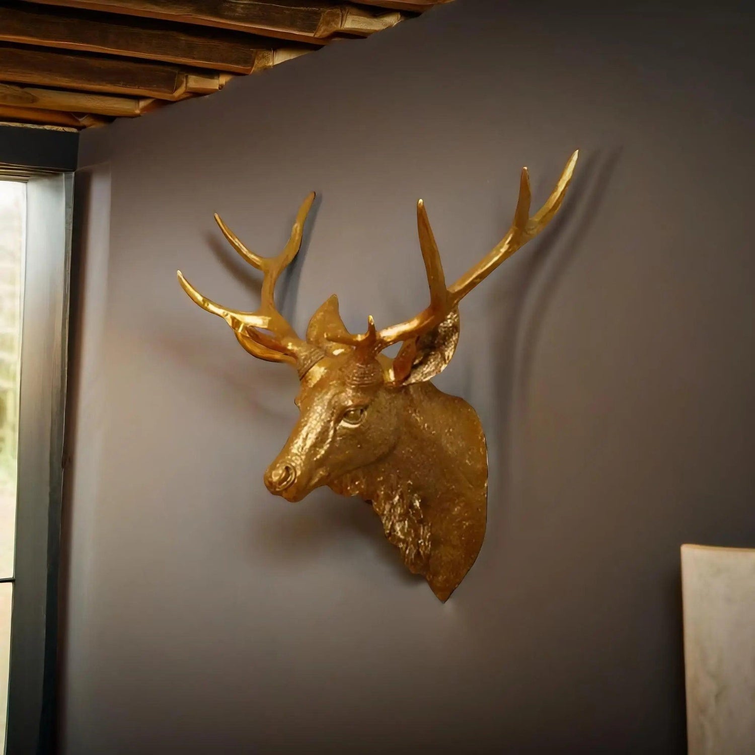 Rustic Deer Head Wall Art  Hand-Detailed Resin Sculpture - Product detail 10
