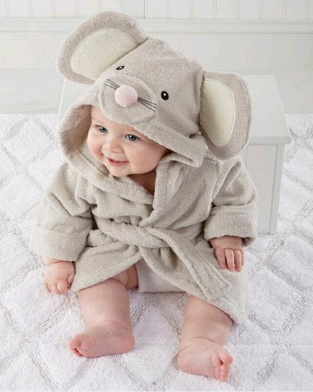 Baby Mouse Bathrobe Soft Cotton Hooded Design - Product showcase