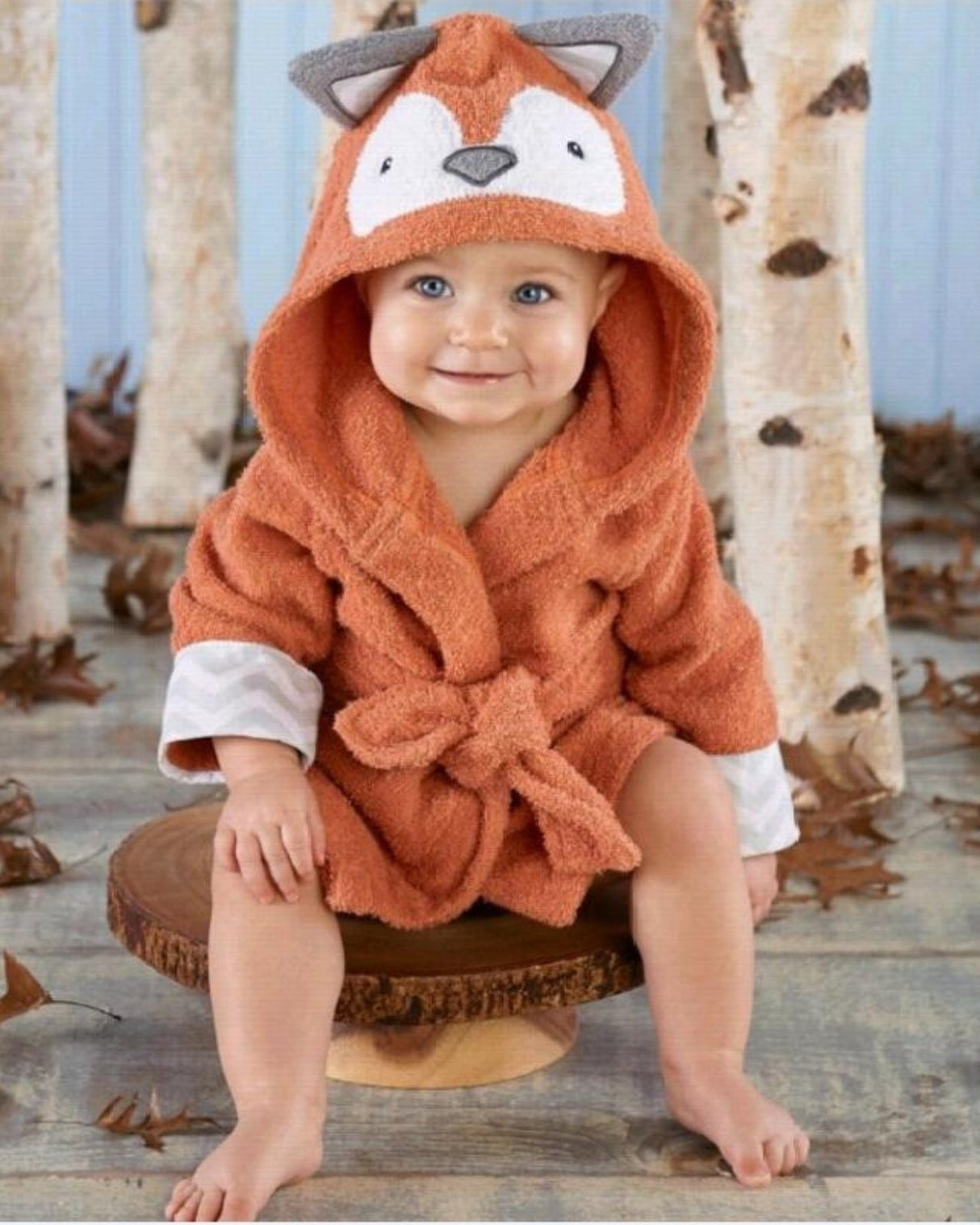 Baby Fox Bathrobe  Hooded Cotton Terry Robe - Product showcase