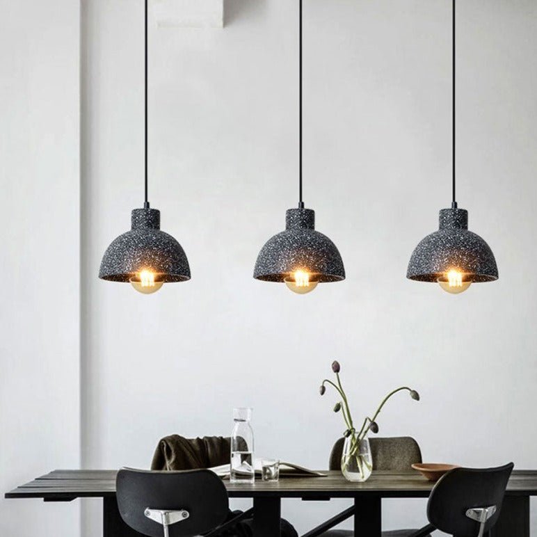 Industrial Cement Pendant Light Minimalist Gray Shade With Brass Fitting - Product detail 5