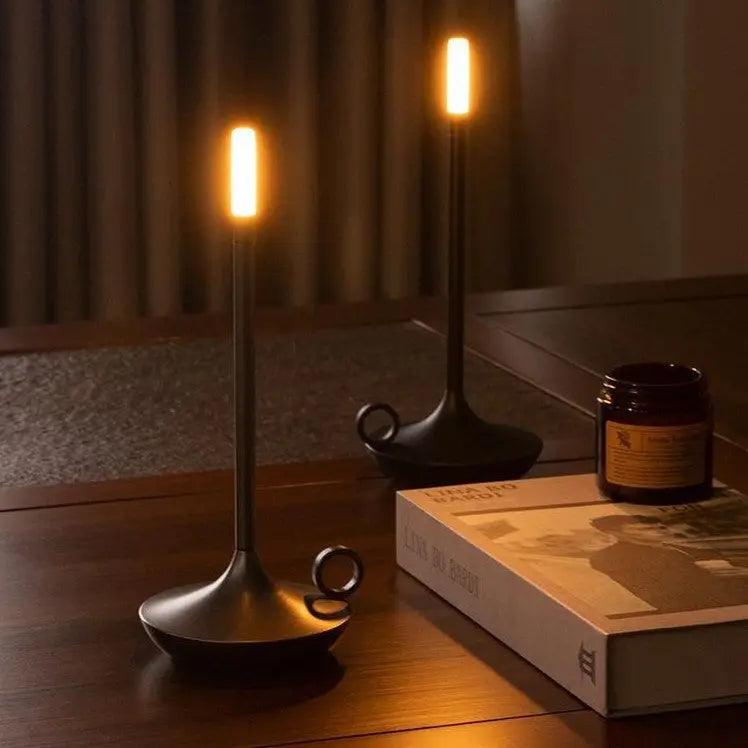 Nordic LED Candle Holder Brushed Aluminum Dimmable Design - Product detail 6