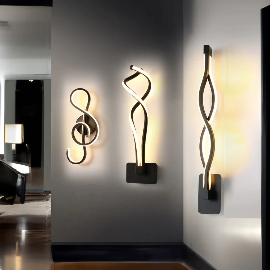 Musical Note Wall Light LED Treble Clef Design - Detailed view